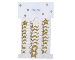 silly billy GUIRLANDE ETOILES BLANC ET OR PAILLETE