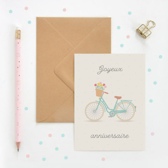 Carte Double Joyeux Anniversaire Velo Nos Minis Carte Double Joyeux Anniversaire Velo Nos Minis