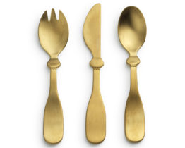 Elodie detail Coffrets de 3 couverts - Matt Gold1