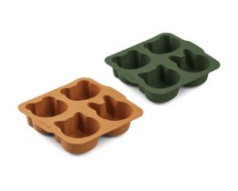 MOULES A GATEAUX PACK DE 2 MOUTARDE ET VERT