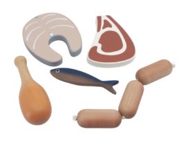 Sebra Food, viande et poisson en bois