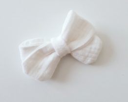 les noeuds de maman - noeud romy double gaze blanc cassé