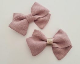 les noeuds de maman - noeud romy lin vieux rose