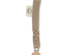 konges slojd - attache sucette tricoté brown1