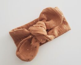 les noeuds de maman - bandeau camel pois or
