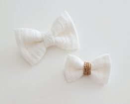 les noeuds de maman - noeud broderie blanc cassé